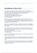 QuickBooks Online Test 1 Certification Questions and Answers Updated 2023 with complete solution.