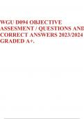 WGU D094 OBJECTIVE ASSESMENT / QUESTIONS AND CORRECT ANSWERS 2023/2024 GRADED A+.