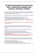 ATI RN Fundamentals Proctored Exam 2023 | Actual Exam Questions and Answers | (Professor Verified)