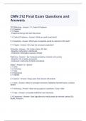 CMN 312 Final Exam Questions and Answers