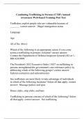 Combating Trafficking in Persons (CTIP) Annual Awareness Web-based Training Post Test Questions With Complete Solutions