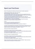 Sport Law Final Exam with complete solutions