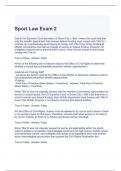 Sport Law Exam 2 Questions with correct Answers