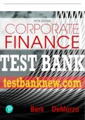 Test Bank For Corporate Finance 5th Edition All Chapters - 9780135183809