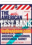 Test Bank For American Journey, The: A History of the United States To 1877, Volume 1 8th Edition All Chapters - 9780137538171