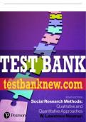 Test Bank For Social Research Methods: Qualitative and Quantitative Approaches 8th Edition All Chapters - 9780137502011