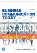 Test Bank For Business Communication Today 15th Edition All Chapters - 9780136713807