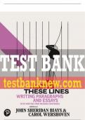 Test Bank For Along These Lines: Writing Paragraphs and Essays 8th Edition All Chapters - 9780137408580