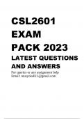 CSL2601 EXAM PACK.