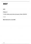 ocr A Level History A Y112/01 June2023 Question Paper and Mark Scheme.