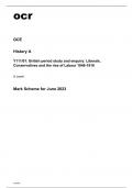 ocr A Level History A Y111-01 June2023 Mark Scheme.