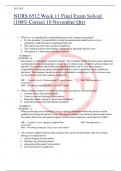 NURS 6512 Week 11 Final Exam Solved (100% Correct 10 November Qtr)