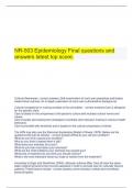  NR-503 Epidemiology Final questions and answers latest top score.