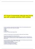  ATI Virtual Fundamentals alternate item format quiz with complete solutions 100% verified.