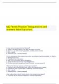   NC Permit Practice Test questions and answers latest top score.