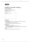 ocr A Level History A Y202/01 June2023 Question Paper and Mark Scheme.