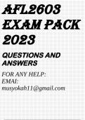 AFL2603 EXAM PACK 2023