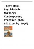 Test Bank - Psychiatric Nursing Contemporary Practice (6th Edition by Boyd)Test Bank - Psychiatric Nursing Contemporary Practice (6th Edition by Boyd)Test Bank - Psychiatric Nursing Contemporary Practice (6th Edition by Boyd)Test Bank - Psychiatric Nursin