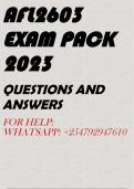 AFL2603 EXAM PACK 2023