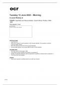 ocr A Level History A Y224/01 June2023 Question Paper and Mark Scheme.