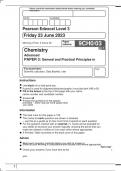 Pearson Edexcel Chemistry Advanced PAPER 3 General and Practical Principles in Chemistry june 2023