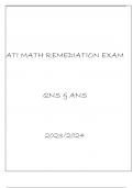 ATI MATH REMEDIATION EXAM QNS & ANS 2023