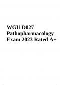 WGU D027 Pathopharmacology Exam 2023