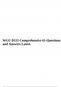 WGU D115 Comprehensive 61-Questions and Answers Latest & WGU D115 Master Set-Advanced Pathophysiology For The Advanced Practice Nurse Questions And Answers Latest.