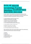 EVOLVE HESI RN Gerontology Practice Questions GUARANTEED  SUCCESS 2023/2024