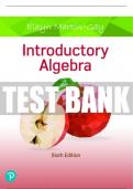 Test Bank For Introductory Algebra 6th Edition All Chapters - 9780136881261