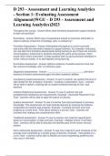 D 293 - Assessment and Learning Analytics - Section 1 Evaluating Assessment Alignment(WGU - D 293 -