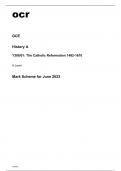 ocr A Level History A Y308/01 Question Paper and Mark Scheme June2023.