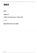 ocr A Level History A Y305/01 Question Paper and Mark Scheme June2023.