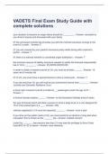 VADETS Final Exam Study Guide with complete solutions