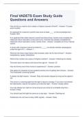 Final VADETS Exam Study Guide Questions and Answers