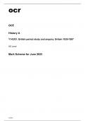 ocr AS Level History A Y143/01 Question Paper and Mark Scheme June2023.