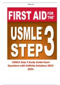 USMLE Step 3 Study Guide Exam Questions with Definite Solutions 2023-2024.