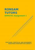 OVM3701 Assignment 1 answers due  March 2024. This document contains well answered and unique answers that will help you score a very good mark, contact 0/6/7/1/1/8/9/0/5/9 for further assistance.