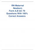 RN Proctored Maternal Newborn Form A,B &C 70 Questions With 100% Correct Answers