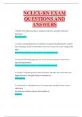 NCLEX-RN EXAM QUESTIONS AND  ANSWERS