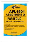 AFL1501 ASSIGNMENT 06  PORTFOLIO DUE 14OCTOBER 2023