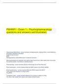    PMHNP I - Exam 1 – Psychopharmacology questions and answers well illustrated.