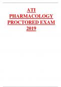 ATI  PHARMACOLOGY  PROCTORED EXAM  2019 Exam 