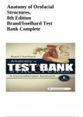 Anatomy of Orofacial Structures, 8th Edition Brand/Isselhard Test Bank Complete