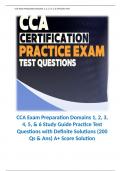 CCA Exam Preparation Domains 1, 2, 3, 4, 5, & 6 Study Guide Practice Test Questions with Definite Solutions (200 Qs & Ans) A+ Score Solution 