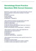 Gerontology Exam Practice  Questions With Correct Answers 