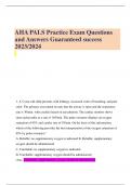 AHA PALS Practice Exam Questions and Answers Guaranteed success 2023/2024