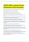 CDFA IPM License Exam Questions And Answers