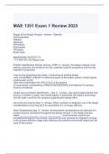 MAE 1351 Exam 1 Review 2023 Questions with correct Answers