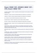Exam 3 MAE 1351, (EXAM 3) MAE 1351 - UTA, Exam 3 MAE 1351 Questions and Answers